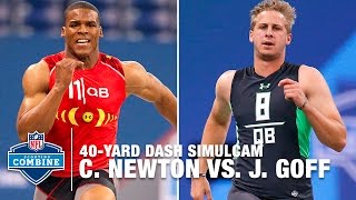 Cam Newton vs. Jared Goff 40-Yard Dash Simulcam Race | 2016 NFL Combine Face Off