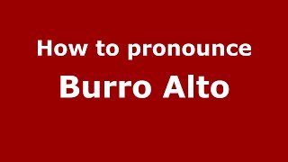 How to pronounce Burro Alto
