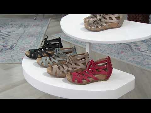 Earth Origins Leather Lace-Up Wedges -Kendra Kamilla on QVC