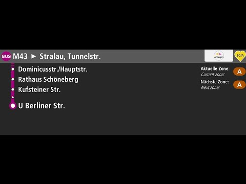 BVG Ansagen | M43 Berlin U Berliner Str. - Stralau, Tunnelstr. | BoJa Ansagen