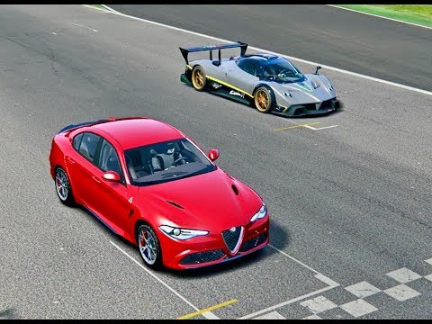 Alfa Romeo Giulia Quadrifoglio vs Pagani Zonda R - Imola