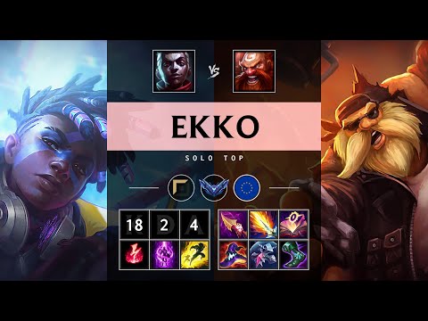 Ekko Top vs Gragas: Quadra Kill, Godlike - EUW Diamond Patch 14.24