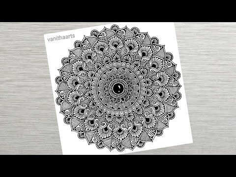 How to draw a Mandala Art for Beginners Step by Step Tutorial Easy Mandala Drawing vanithaarts