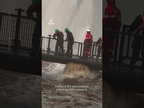 Iconic Iguazu Falls walkway dismantled amid record water levels | AJ #shorts
