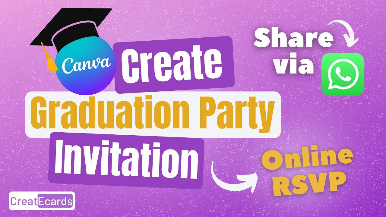 How to Make a Graduation Party Invitation in Canva Online RSVP & WhatsApp Tutorial
