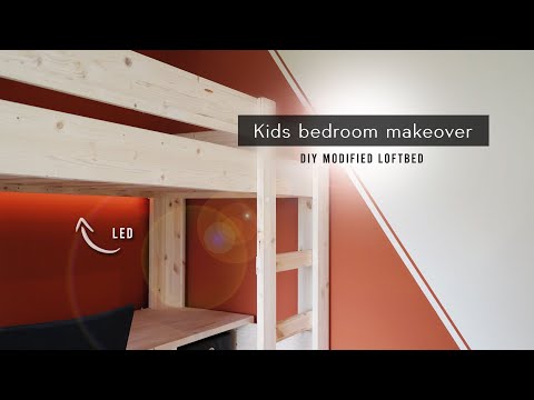 DIY Kids bedroom makeover - Loftbed with desk