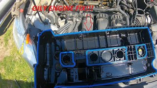 FORD FOCUS VALVE COVER GASKET REPLACEMENT... (SPARK PLUG COVERED IN OIL!!)
