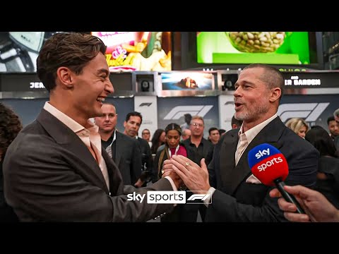 George Russell GATECRASHES Brad Pitt's interview at F1 movie premiere!