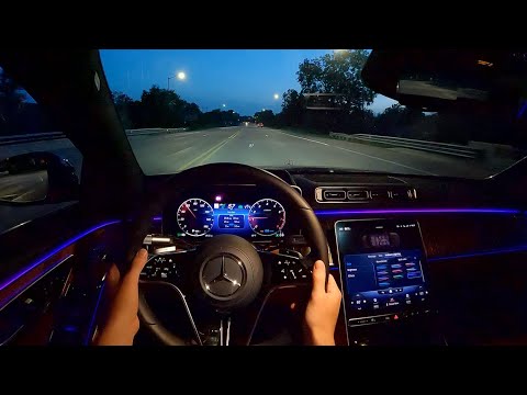 2022 Mercedes-Benz S500 - POV Night Drive (Binaural Audio)