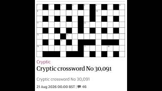 The Guardian Cryptic Crossword No. 30,091 - 21/08/2026