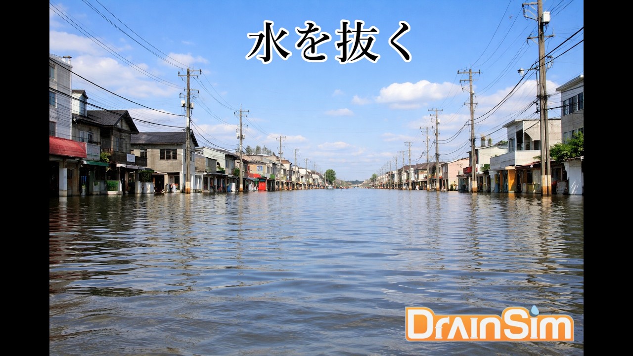 排水　街の水を全部抜く　DrainSim