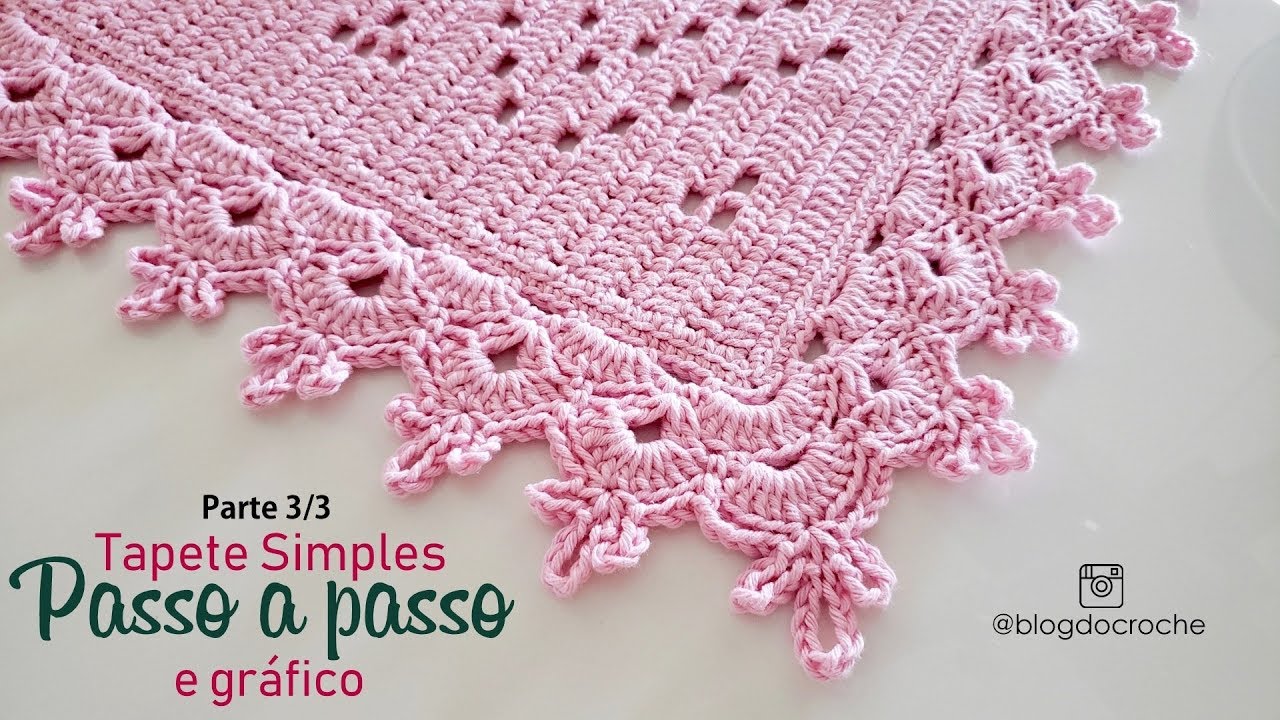 Tapete Retangular Simples de Crochê