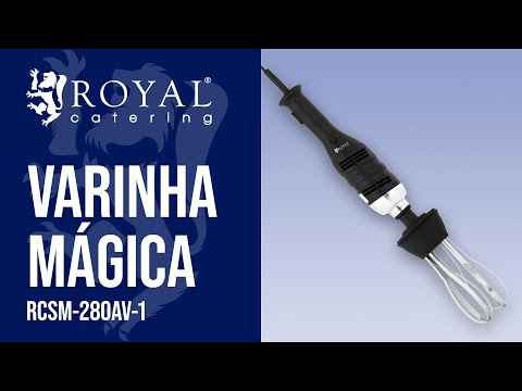 vídeo - Varinha mágica - 280 W - Royal Catering - 185 mm - 6000-16000 rpm - com batedor