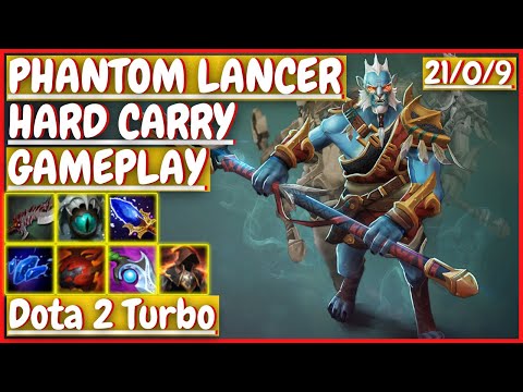 Phantom Lancer 21/0/9 [HARD CARRY] [Gameplay DOTA 2 Turbo] 7.32