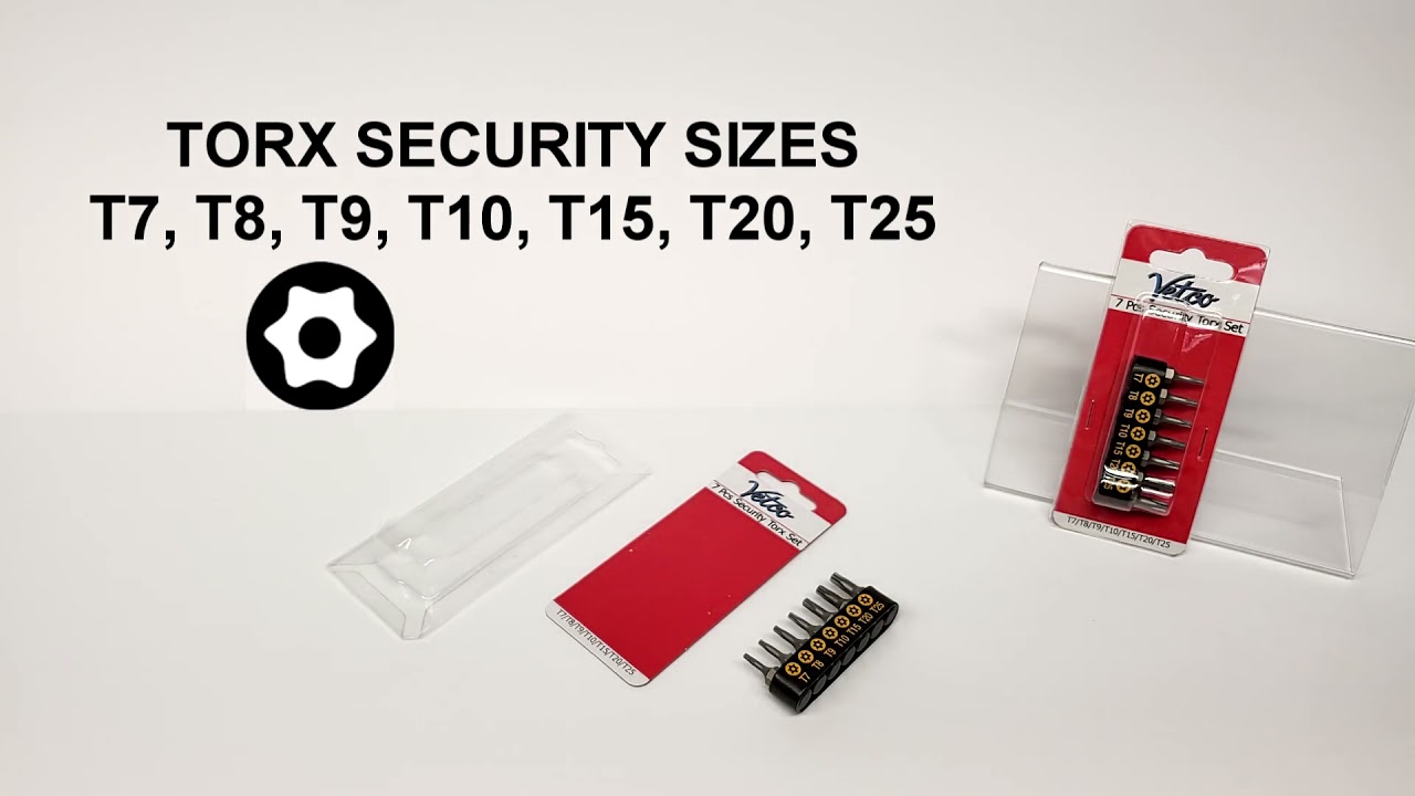 Vetco Electronics 7 Piece Security Torx Bit Set