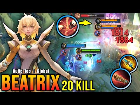 20 Kills!! New Beatrix Best Build Sidelane!! - Build Top 1 Global Beatrix ~ MLBB