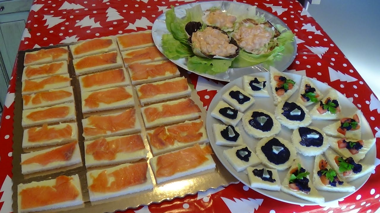 Tris di antipasti freddi di mare.