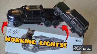 THE FUTURE OF 1/64 DIECAST CARS IS NOW! 596 RAM Mammoth 6x6 with working light! Grand Wagoneer.
