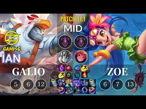 OZ Ian Galio vs Zoe Mid - KR Patch 11.1