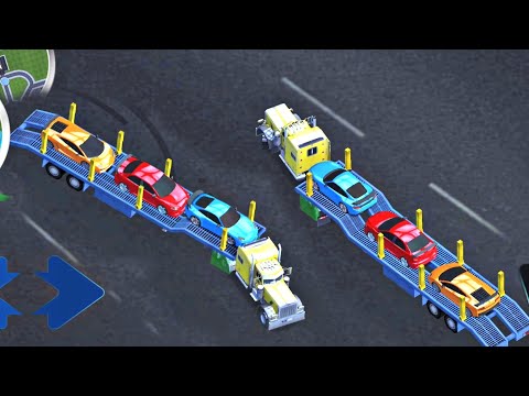 US Police Multi Level Car Transporter Truck 2021 - Best 3D City Car Parking - Android gameplay #7