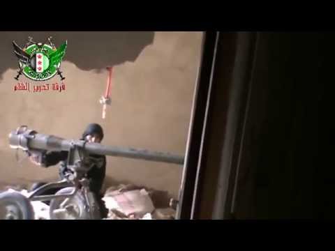 استهداف كتيبة بيارق الإسلام التابعة لفرقة تحرير الشام بقاذف بي 10 قسم شرطة القدم في حي العسالي في مدينة دمشق