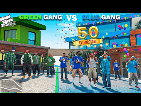 Franklin Blue Gang Celebrating Their 50th WIN Against Shinchan Green Gang In GTA 5!