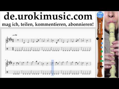 Blockflötenunterricht B. Silvestre Dangond Nicky Jam - Cásate Conmigo Noten Lernen Teil#1 um-i995