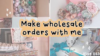 make wholesale scrunchie orders with me, asmr style, small business owner, realistic relaxing vlog