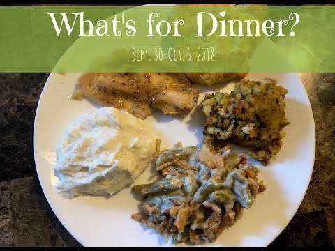 What's for Dinner? | Sept. 30 - Oct. 6, 2018 | Large Family Meals Ideas | Gluten Free Dinner Meals