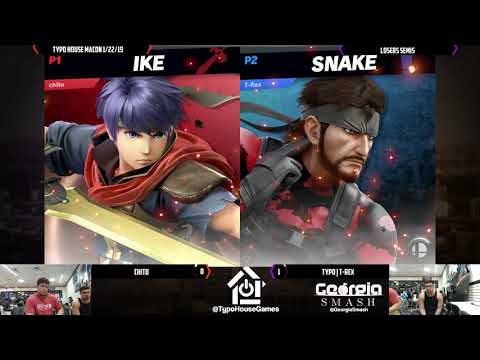 Smash Ultimate Tournament 1/22/19 - Chito(Y.Link/Ike) Vs Typo| T-Rex(Snake) - Losers Semis