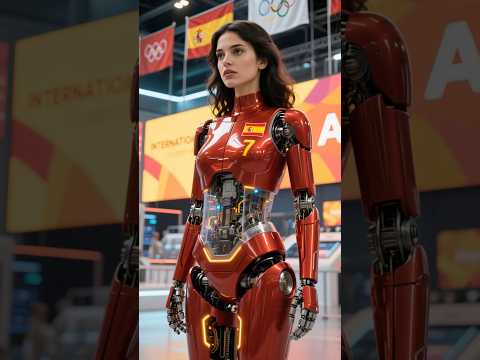 🇪🇸 Spain’s Humanoid Star – Warm Smile, Cold Precision  #robot #humanoid #athletes #Olympics #aiart