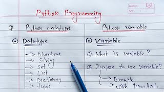 Python:- Datatypes and Variables  Learn Coding