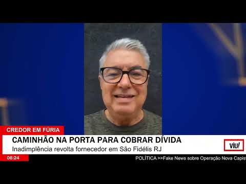 SÃO FIDÉLIS: CAMINHÃO PROTESTA NA PORTA DA PREFEITURA POR DÍVIDA DE R$ 1,5 MILHÃO