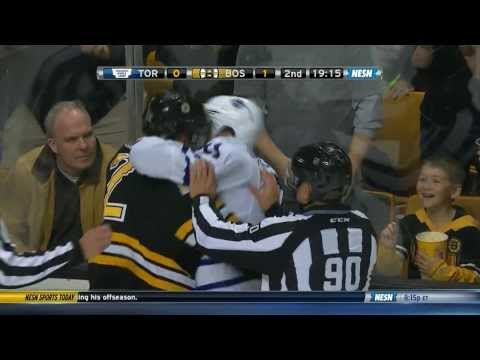 Jarome Iginla fights David Clarkson w/SlowMo 11/9/13
