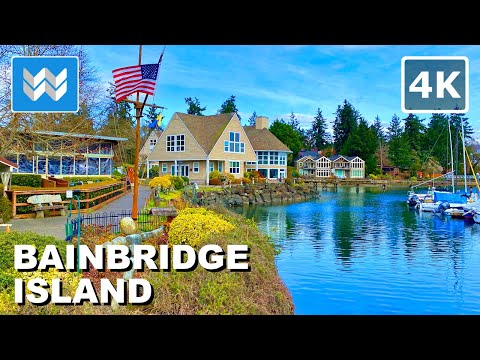 [4K] Downtown Bainbridge Island (Winslow) Washington USA - Walking Tour Vlog & Travel Guide
