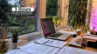 Download lagu 3 HOUR STUDY WITH ME | Background noise, 10 min Break, No music, Study with Merve mp3