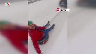Düzceliler Yaylada Karın Keyfini Çıkardı