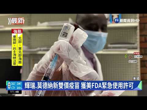輝瑞.莫德納新雙價疫苗 獲美FDA緊急使用許可