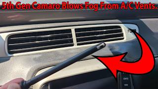 Easy Fix Camaro A/C Blows Cold then Starts Blowing Fog or Smoke From Vents then Stops Blowing.