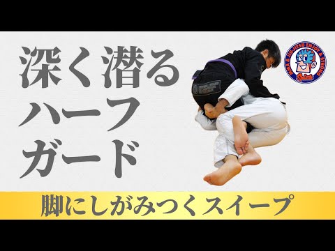 両足をコントロールするハーフガードスイープ