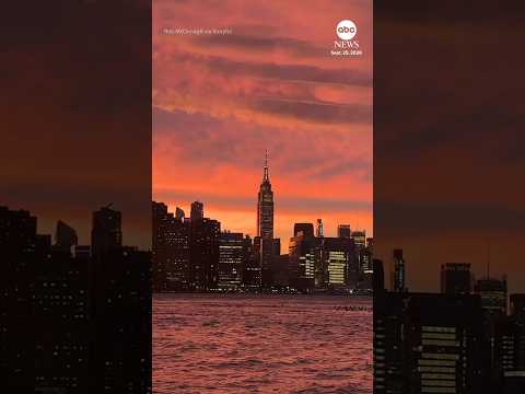 Striking sunset in NYC as nor'easter approaches