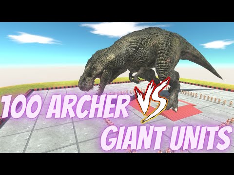 ⚡ 100 Archer vs GIANT UNITS  - 🦖 Animal Revolt Battle Simulator 🦕