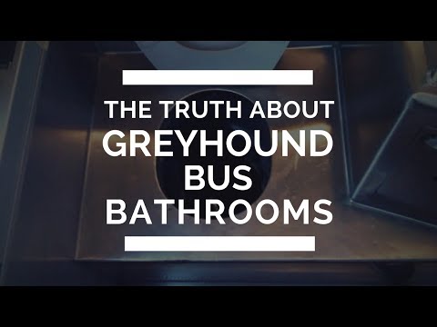 Part of a video titled How CLEAN Are the BATHROOMS on the GREYHOUND BUS - YouTube