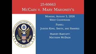 Oral Argument — 25-60663 McCain v. Mary Mahoney's