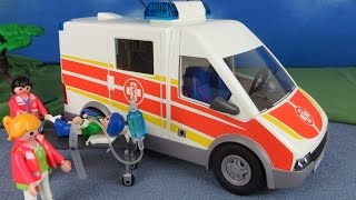 Playmobil Krankenwagen für Krankenhaus ausgepackt für Kinder