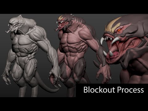 ZBrush Creature Blockout Process - Goliath