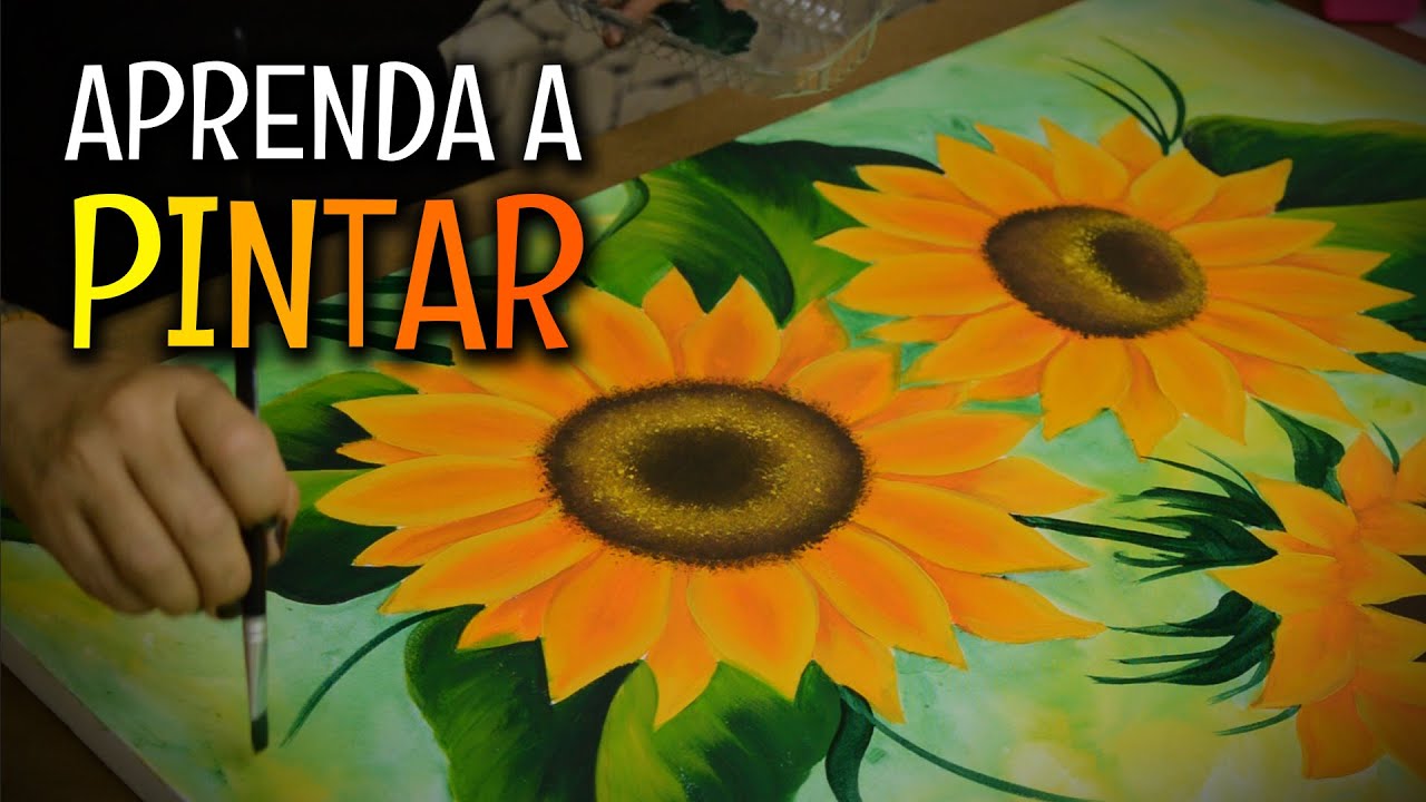 COMO PINTAR GIRASSOL NA TELA COM TINTAS DE ARTESANATO! ‹ Iolane Caron ›