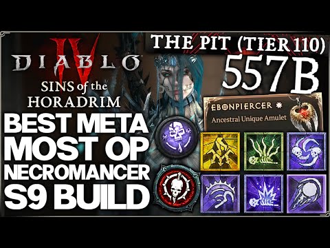 Diablo 4 - New Best OP BILLION DAMAGE Necromancer Build - Season 9 Meta Shadow Piercer Combo Guide!