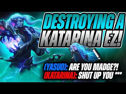 DESTROYING THE KATARINA MATCHUP! YASUO MID CARRY! - League of Legends