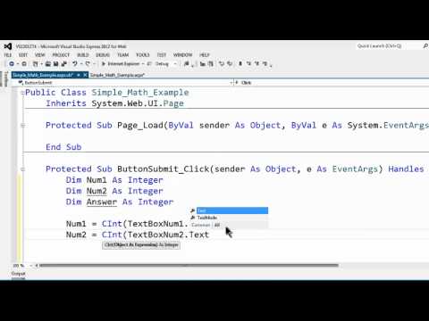 Visual Studio Express 2012 For Web Tutorial 4 Variables Data Types And Conversions